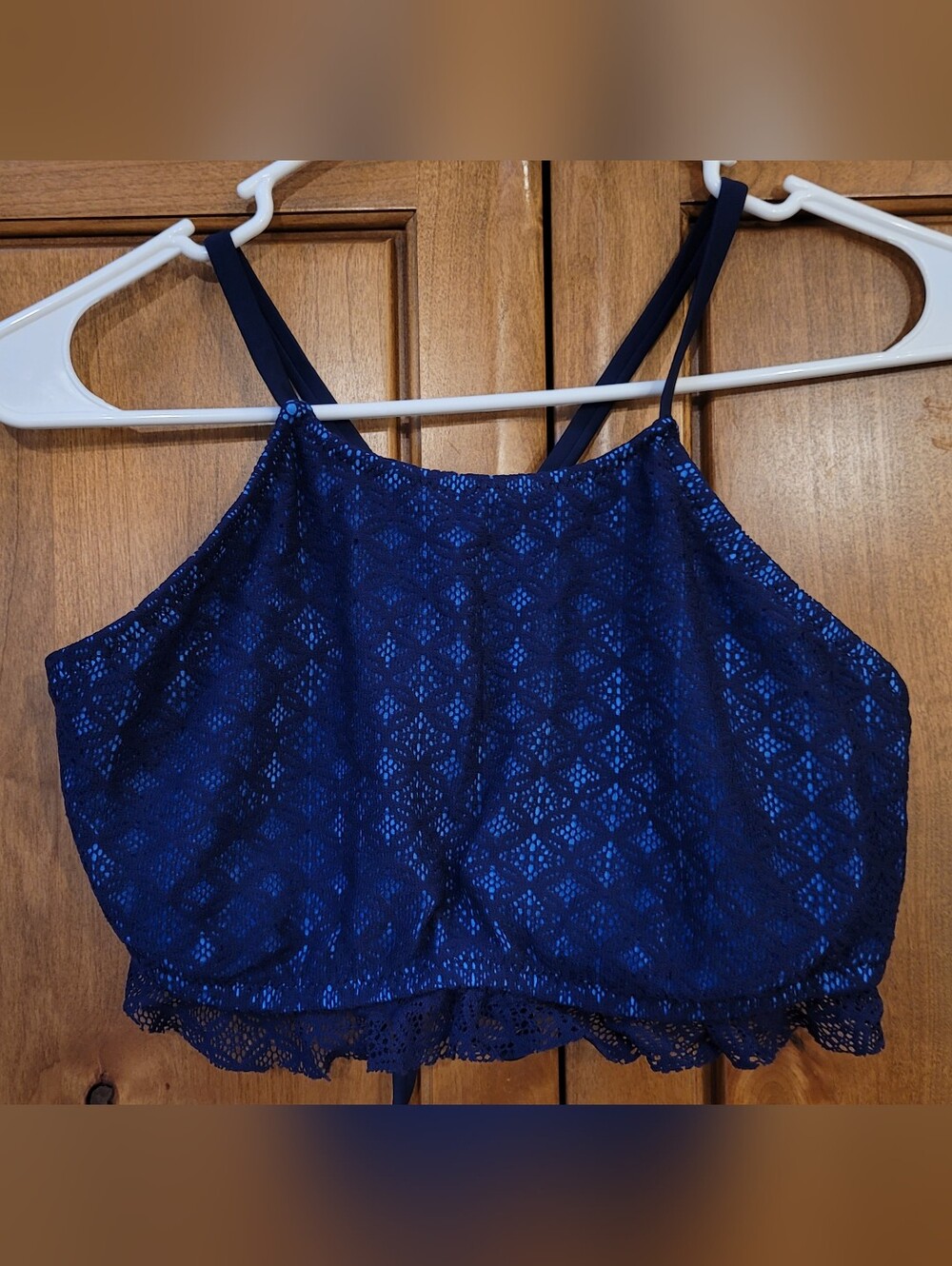 NWOT | Mossimo Junior's Strappy Blue Lace High-Neck Bikini Set D/DD